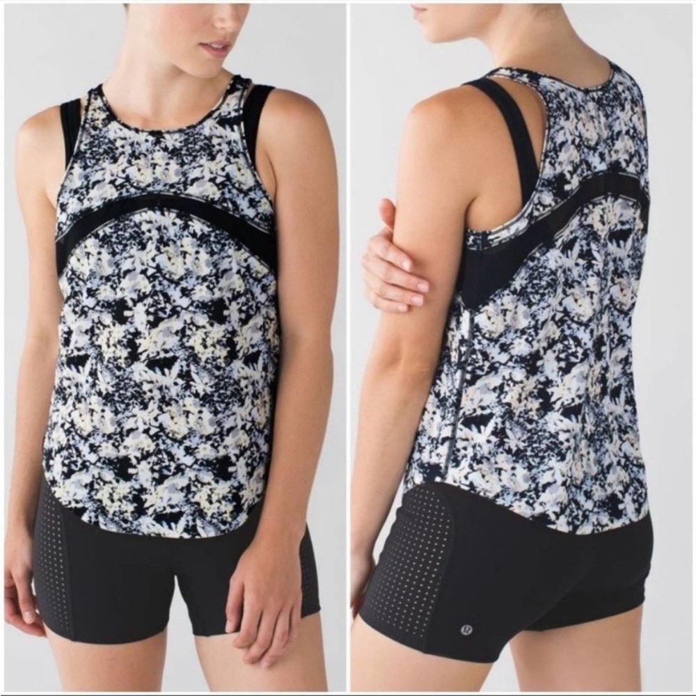 Lululemon Sun Runner Floral Mesh tank top